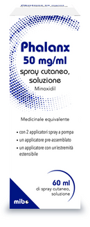 Phalanx 50 mg/ml spray cutaneo, soluzione minoxidil medicinale equivalente