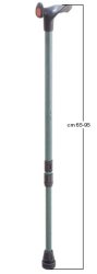 Stick with right palm grip alloy cane grey + black grip