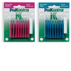 Plakkontrol scovolino micro 0,5 mm 8 pezzi + manico