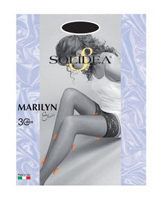 Marilyn 30 sheer calza autoreggente nero 4