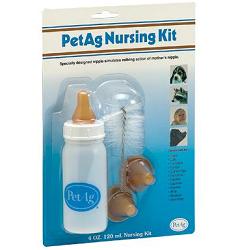Nursing kit biberon da 120ml per animali + tettarelle di varie misure + scovolino per pulizia