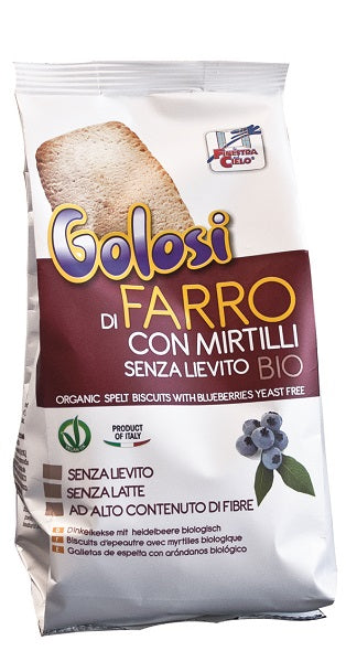 Fsc i golosi biscotti di farro e mirtilli bio senza lievito vegan senza latte 250 g