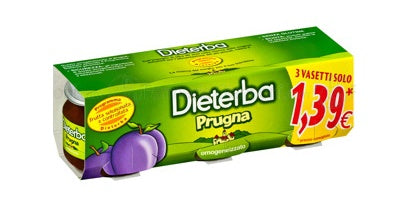 Dieterba omogeneizzato prugna 3 pezzi 80 g