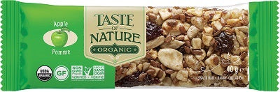 Taste of nature barrette all mele bio vegan ad alto contenuto di fibre 40 g