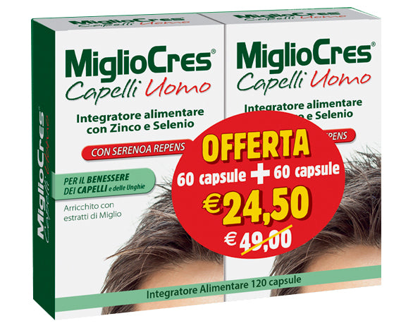 Migliocres capelli uomo 60+60 capsule promo