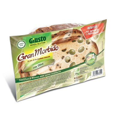 Giusto senza glutine pane gran morbido con olive verdi 190 g