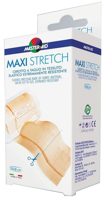 Master-aid stretch cerotto a taglio in tessuto elastico resistente 50 x 8 cm