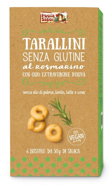 Puglia sapori tarallini rosmarino con olio extravergine di oliva 6 pezzi 30 g