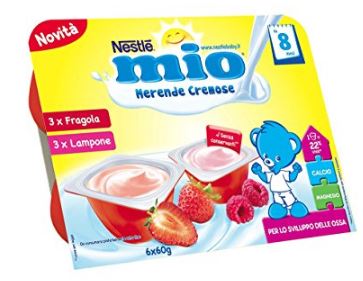 Mio merenda cremosa fragola + lampone 6 x 60 g