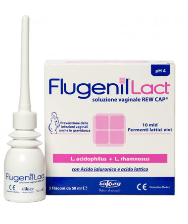 Flugenil lact soluzione vaginale interna a base di fermenti lattici 3 flaconi da 50 ml + 3 applicatori monouso