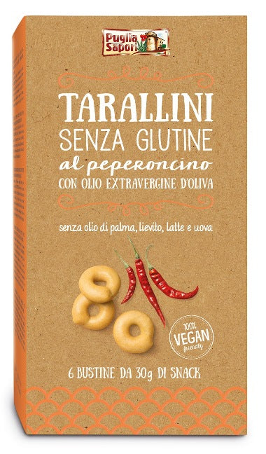 Puglia sapori tarallini al peperoncino con olio extravergine di oliva 180 g