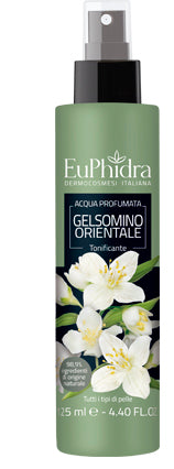 Euphidra acqua profumata gelsomino in flacone con etichetta pompa spray