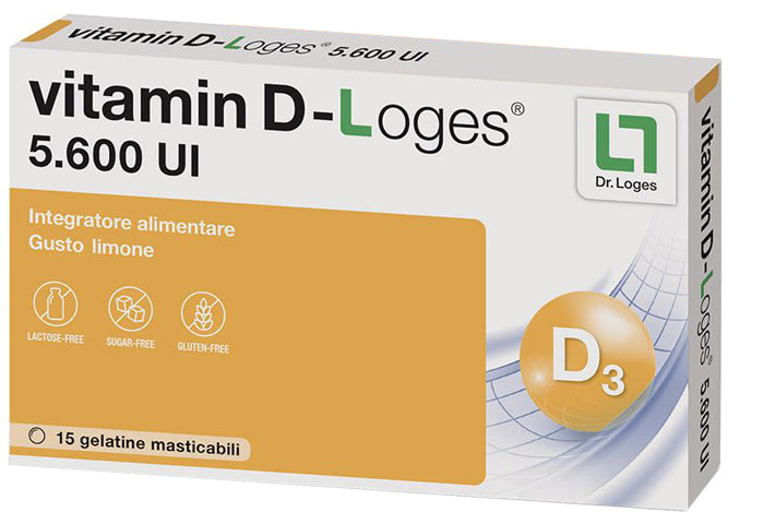 Vitamin d-loges 15 gelatine masticabili gusto limone