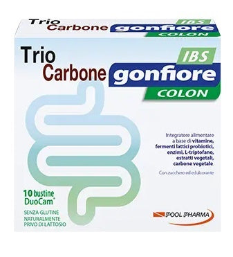 Triocarbone gonfiore ibs 10 buste duocam da 2 g + 1,5 g