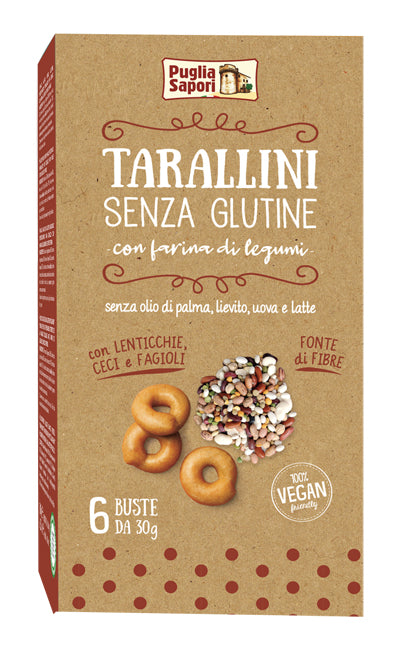 Puglia sapori tarallini con farina di legumi 6 bustine da 30 g