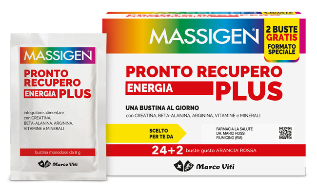 Massigen pronto recupero energia plus 24 bustine + 2 bustine