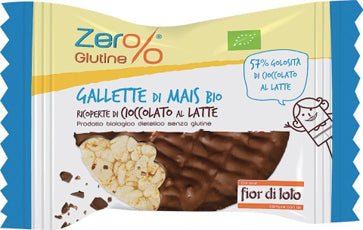 Zer% glutine gallette mais ricoperte di cioccolato al latte bio 32 g