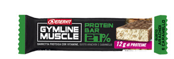 Gymline muscle protein barretta 27% arachidi e caramello 45 g