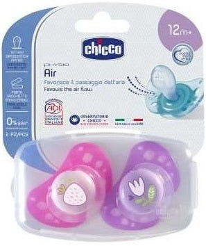 Chicco succhietto air girl in silicone 16-36 mesi 2 pezzi