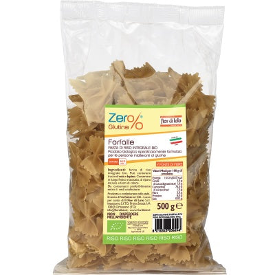 Zer% glutine farfalle di riso integrale bio 500 g