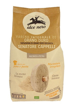 Harina integral molida a la piedra ecológica Senatore Cappelli 500 g