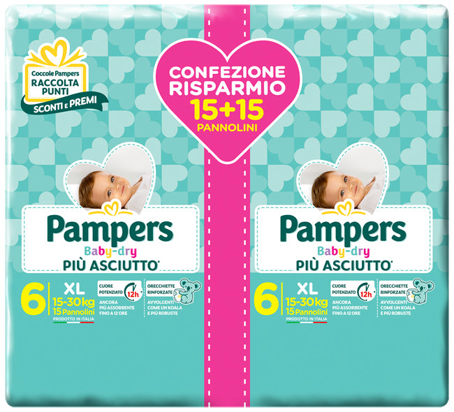 Pampers baby dry duo dwct xl 30 pezzi