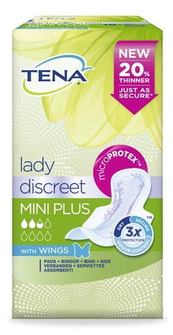 Pannolone sagomato tena discreet mini plus wings 16 pezzi