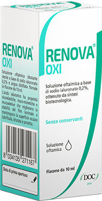 Renova oxi eye drops ophthalmic solution based on hyaluronic acid 0.2% 10 ml bottle