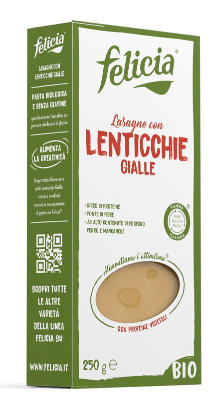 Felicia bio lasagne lenticchie gialle con riso integrale 250 g