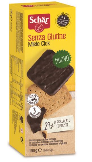 Schar miele ciok honey biscuits covered in dark chocolate 3 portions of 63.5 g