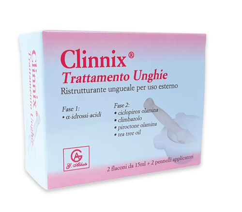 Clinnix trattamento unghie 2 flaconi 15 ml + 2 pennelli applicatori