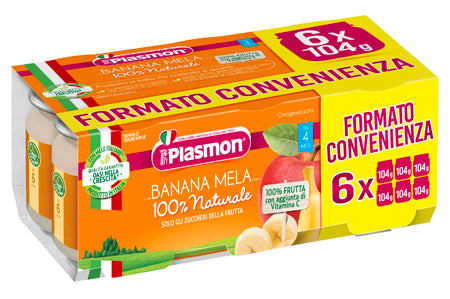 Plasmon omogeneizzato banana/mela 6 x 104 g