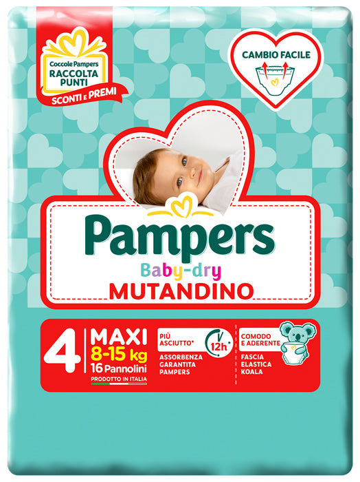 Pampers baby dry mutandina maxi 4 small pack 16 pezzi