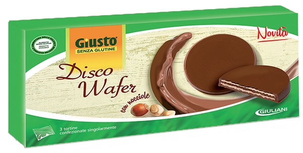 Disco wafer crema nocciole ricoperto di cioccolato al latte 90 g