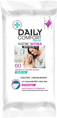 Daily comfort senior panni detergenti igiene intima 60 pezzi