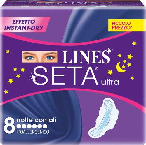 LINES - seta ultra assorbenti da notte 8 pezzi