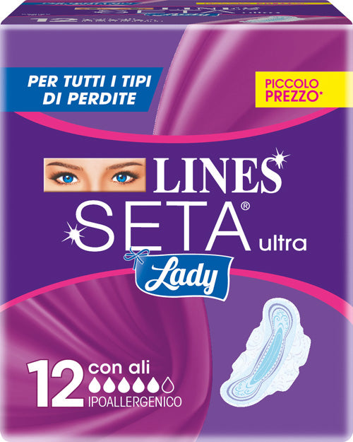 LINES - seta ultra lady con ali 12 pezzi