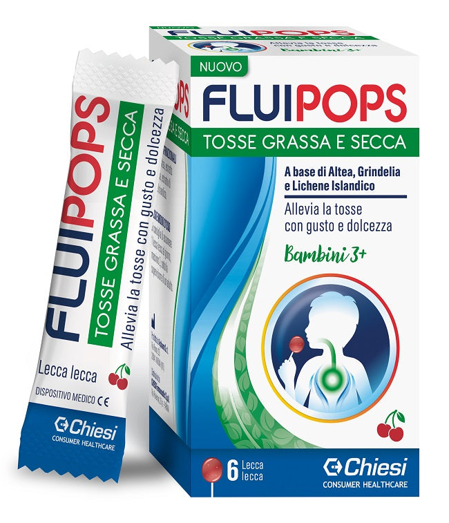 Fluipops 6 piruletas sabor cereza para la tos