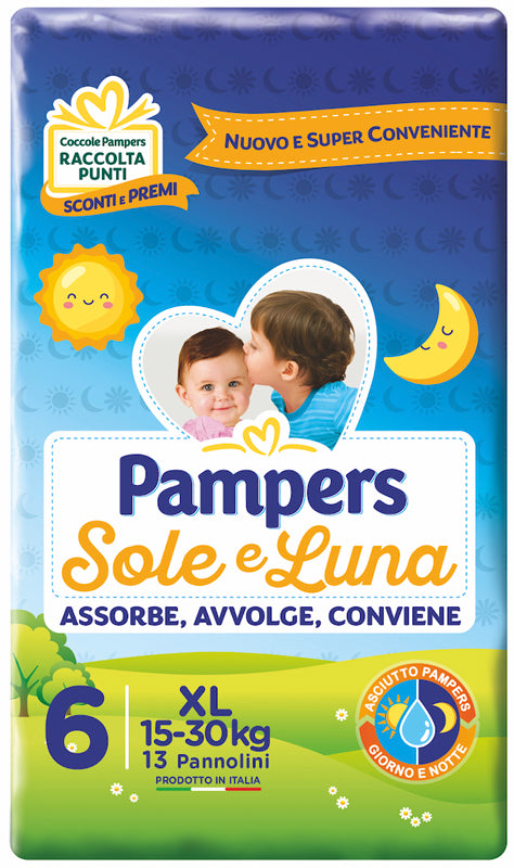 Pampers sole e luna xl 13 pezzi