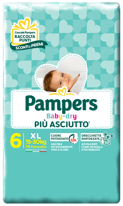 Pampers baby dry dwct xl 14 pezzi