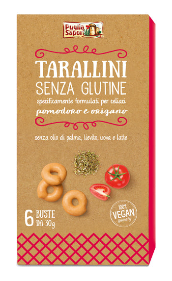 Puglia sapori tarallini pomodoro e origano senza glutine 180 g