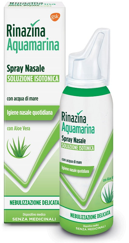 Rinazina aquamarina aloe spray isotonico nebulizzazione delicata 100 ml