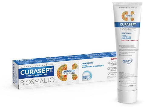 CURASEPT - Biosmalto - dentifricio junior da 7 a 12 anni gusto tutti frutti 75 ml