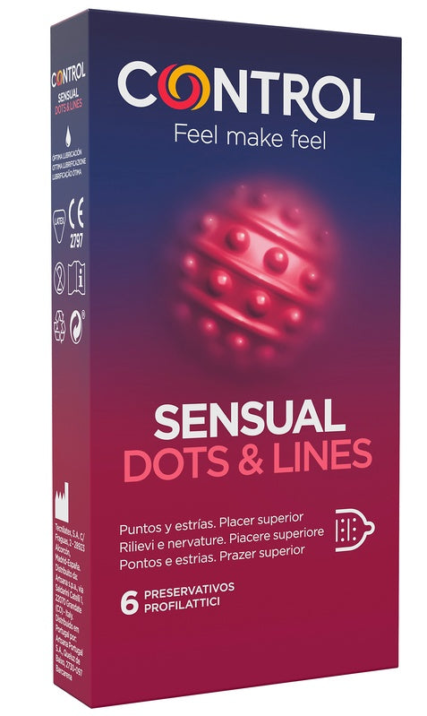 Control sensual dots&lines profilattico 6 pezzi