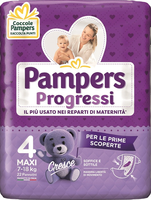 Pampers progressi maxi pannolino 4 7-18kg 22 pezzi