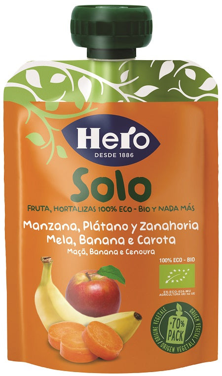 Hero solo frutta frullata 100% bio mela banana carota 100 g