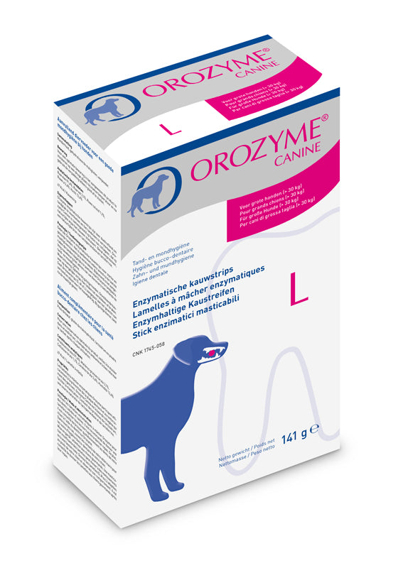 Orozyme canine strisce enzimatiche masticabili per cani di taglia grande