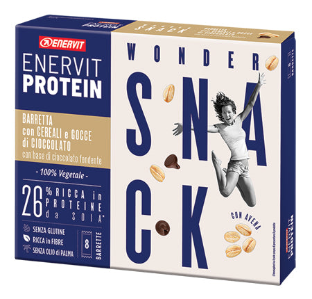 Enervit protein snack cereali cioccolato vegetale 8 barrette 27 g