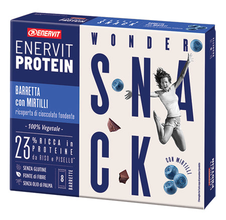 Enervit protein snack mirtillo cioccolato vegetale 8 barrette 30 g