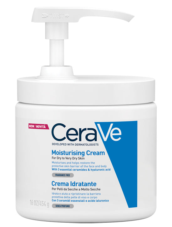 CERAVE - Moisturizing cream for very dry skin with dispenser, 454 g